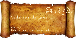 Száraz Ágnes névjegykártya