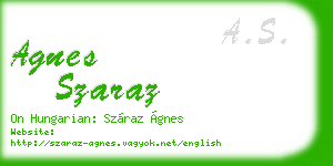 agnes szaraz business card
