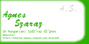 agnes szaraz business card